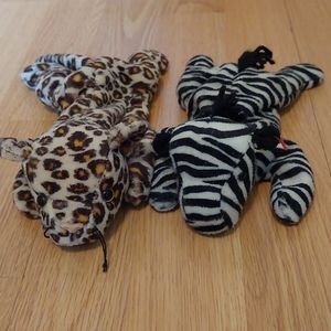 Pair of Jungle TY Beanie Baby
